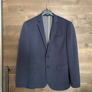 EXPRESS Classic Navy Blazer Suit Jacket Cotton Blend Sz 42 R Slim Fit